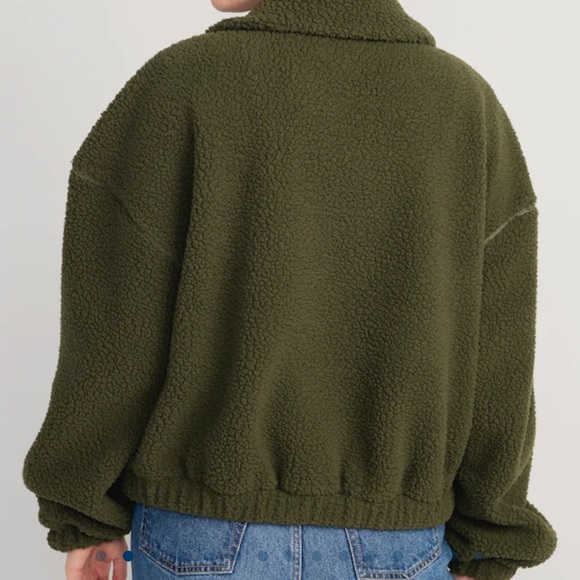 NWT OLD NAVY Oversized Full-Zip Sherpa Pullover Color: Conifer  SIZE LARGE - Picture 2 of 5